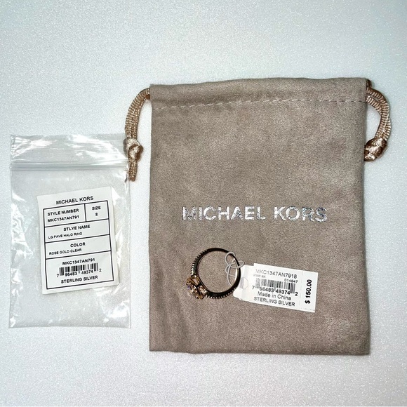 Michael Kors - 14K Rose Gold-Plated Sterling Silver Diamond Ring - Picture 2 of 8